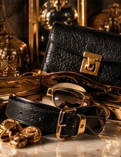 Leather accessories and belt editorial